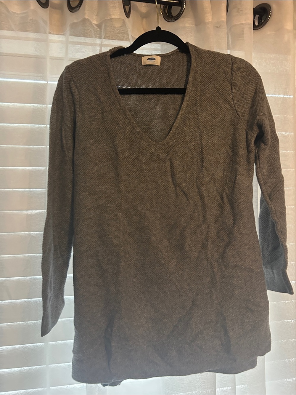 Old Navy Gray V-Neck Long Sleeve Tunic